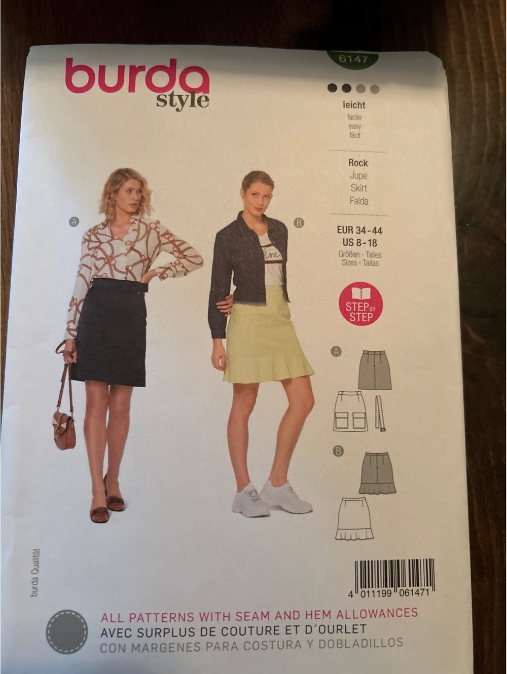 Burda Style 6147 Sewing Pattern for Women's Skirts - Sizes EUR 34-44 / US 8-18